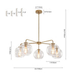 Modern Mid - Century 5 - Lights Sputnik Glass Globe Chandelier - LightfixturesUAE