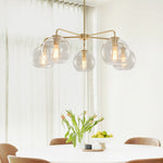 Modern Mid - Century 5 - Lights Sputnik Glass Globe Chandelier - LightfixturesUAE