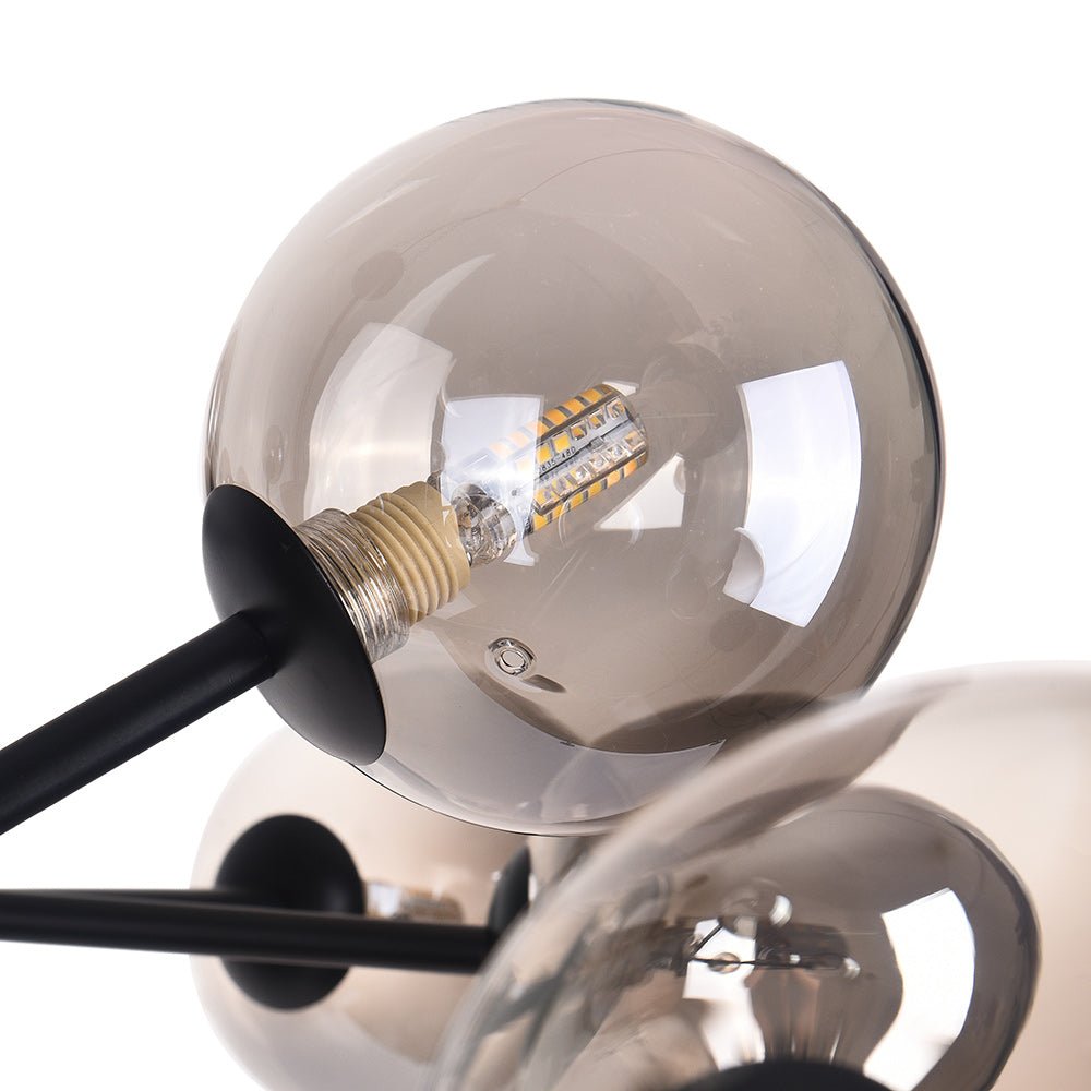 Modern Mid - Century Branching Arm Glass Globe Chandelier - LightfixturesUAE