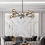 Modern Mid - Century Branching Arm Glass Globe Chandelier - LightfixturesUAE