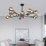 Modern Mid - Century Branching Arm Glass Globe Chandelier - LightfixturesUAE