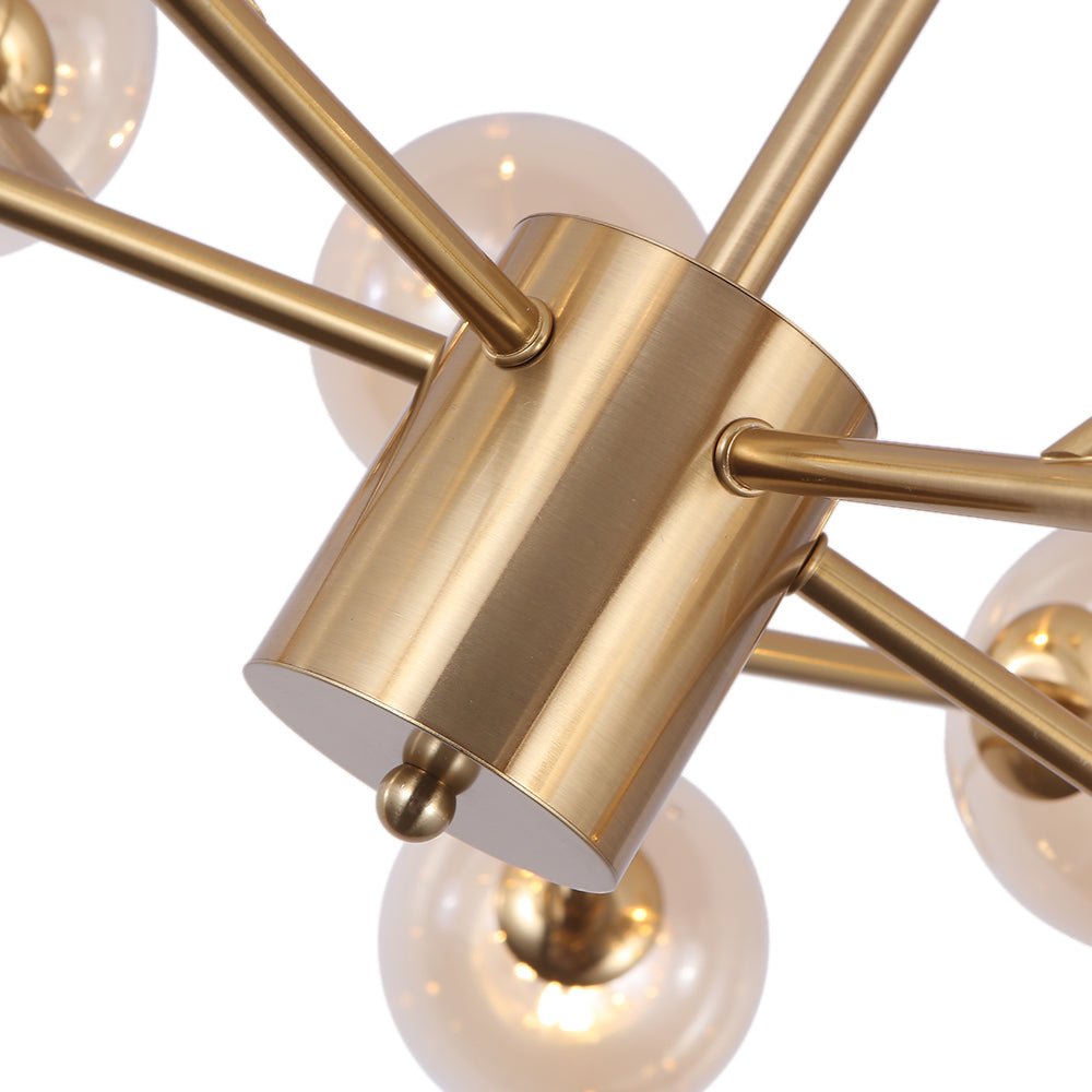 Modern Mid - Century Branching Arm Glass Globe Chandelier - LightfixturesUAE