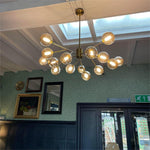 Modern Mid - Century Branching Arm Glass Globe Chandelier - LightfixturesUAE