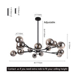 Modern Mid - Century Branching Arm Glass Globe Chandelier - LightfixturesUAE