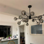 Modern Mid - Century Branching Arm Glass Globe Chandelier - LightfixturesUAE