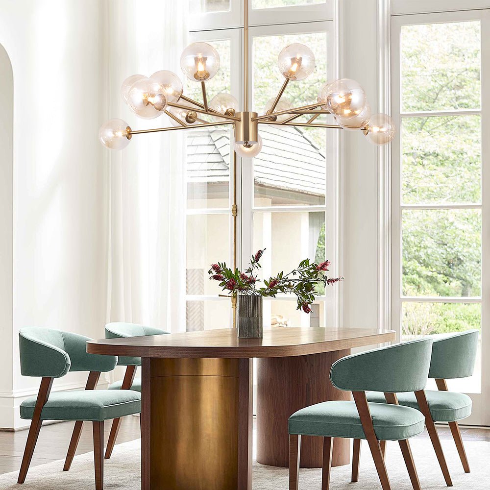 Modern Mid - Century Branching Arm Glass Globe Chandelier - LightfixturesUAE