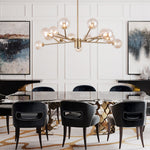 Modern Mid - Century Branching Arm Glass Globe Chandelier - LightfixturesUAE