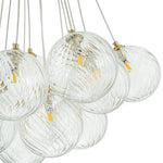 Modern Mid - Century Cluster Ribbed Glass Globe Chandelier - LightfixturesUAE