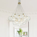 Modern Mid - Century Cluster Ribbed Glass Globe Chandelier - LightfixturesUAE