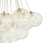 Modern Mid - Century Cluster Ribbed Glass Globe Chandelier - LightfixturesUAE