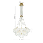 Modern Mid - Century Cluster Ribbed Glass Globe Chandelier - LightfixturesUAE