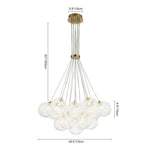 Modern Mid - Century Cluster Ribbed Glass Globe Chandelier - LightfixturesUAE