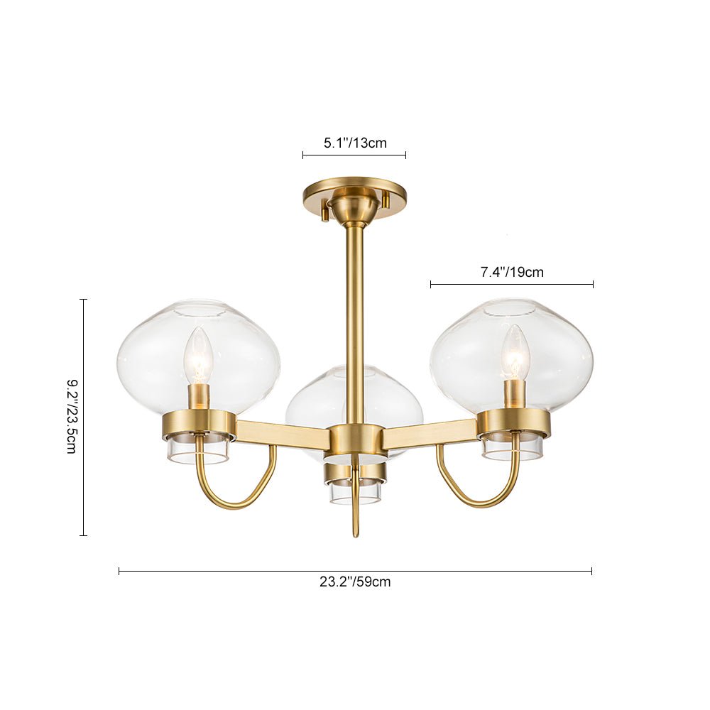 Modern Mid - century Sputnik Glass Bubble Semi Flush Mount - LightfixturesUAE