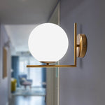 Modern Milky Glass Opal Globe Wall Sconce - LightfixturesUAE