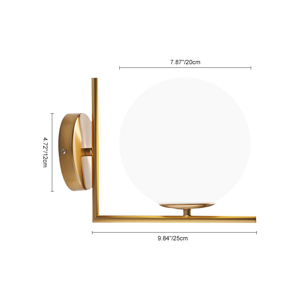 Modern Milky Glass Opal Globe Wall Sconce - LightfixturesUAE