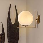 Modern Milky Glass Opal Globe Wall Sconce - LightfixturesUAE