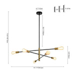 Modern Minimalism 6 - Light 3 - Tiered Sputnik Metal Chandelier - LightfixturesUAE