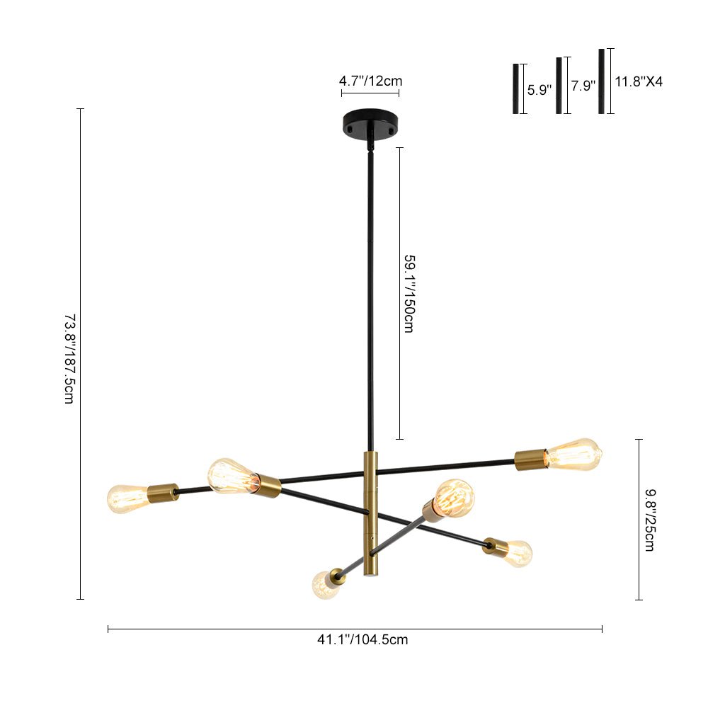 Modern Minimalism 6 - Light 3 - Tiered Sputnik Metal Chandelier - LightfixturesUAE