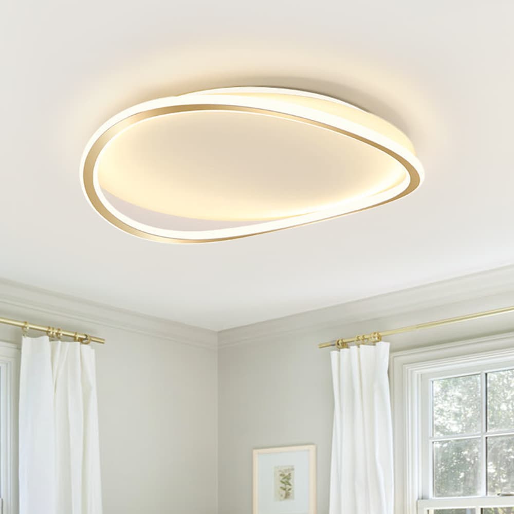Modern Minimalism Irregular Round LED Metal Flush Mount Ceiling Light - LightfixturesUAE