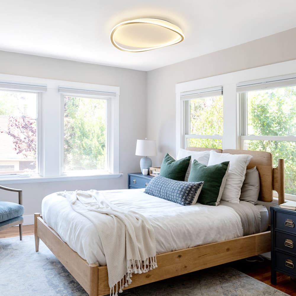 Modern Minimalism Irregular Round LED Metal Flush Mount Ceiling Light - LightfixturesUAE