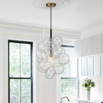 Modern Minimalist Cluster Grape Ribbed Glass Chandelier - LightfixturesUAE