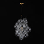 Modern Minimalist Cluster Grape Ribbed Glass Chandelier - LightfixturesUAE