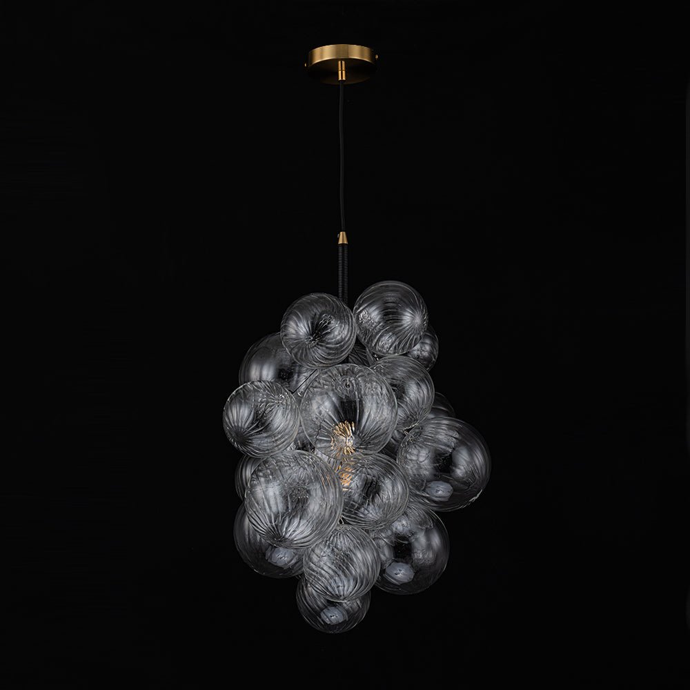 Modern Minimalist Cluster Grape Ribbed Glass Chandelier - LightfixturesUAE