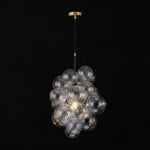 Modern Minimalist Cluster Grape Ribbed Glass Chandelier - LightfixturesUAE