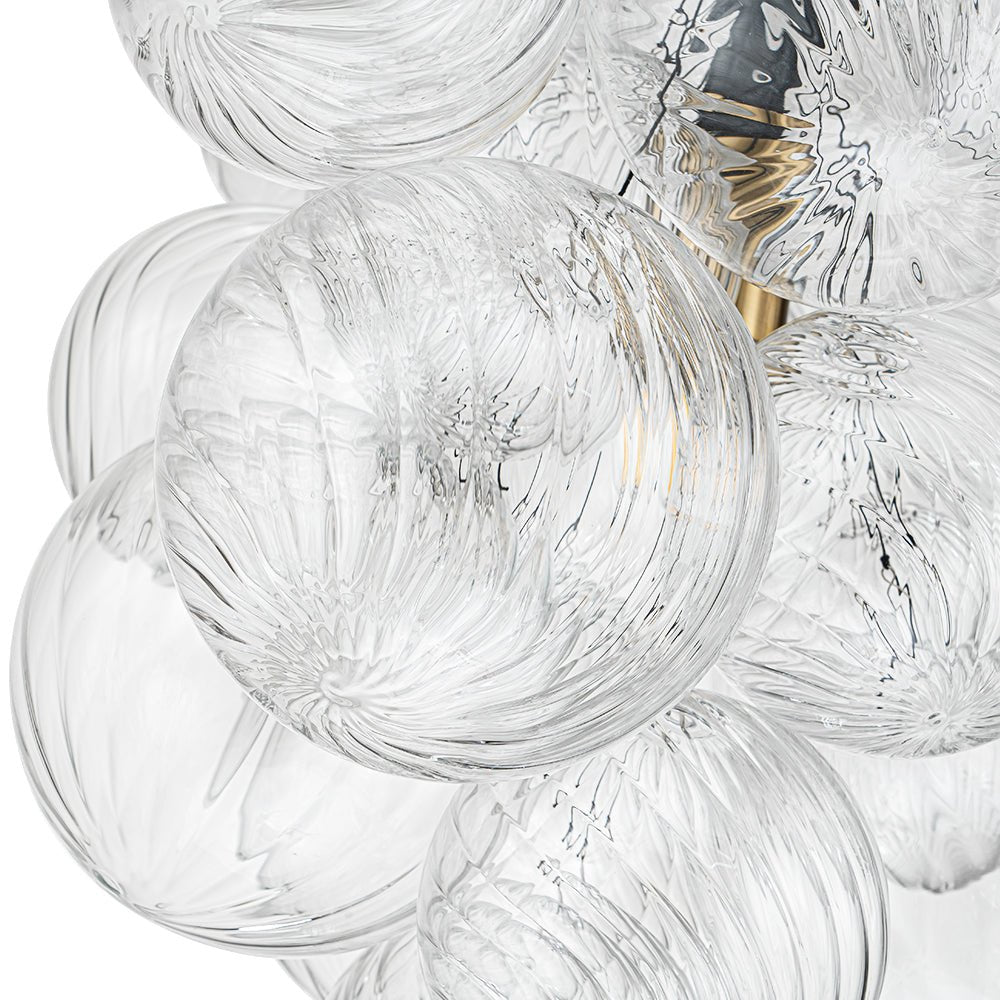Modern Minimalist Cluster Grape Ribbed Glass Chandelier - LightfixturesUAE