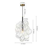 Modern Minimalist Cluster Grape Ribbed Glass Chandelier - LightfixturesUAE