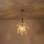 Modern Minimalist Cluster Grape Ribbed Glass Chandelier - LightfixturesUAE