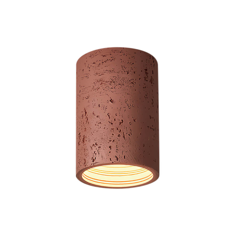 Modern Minimalist Cylindrical Stone LED Flush Mount Ceiling Light - LightfixturesUAE