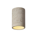 Modern Minimalist Cylindrical Stone LED Flush Mount Ceiling Light - LightfixturesUAE