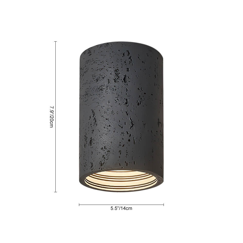 Modern Minimalist Cylindrical Stone LED Flush Mount Ceiling Light - LightfixturesUAE