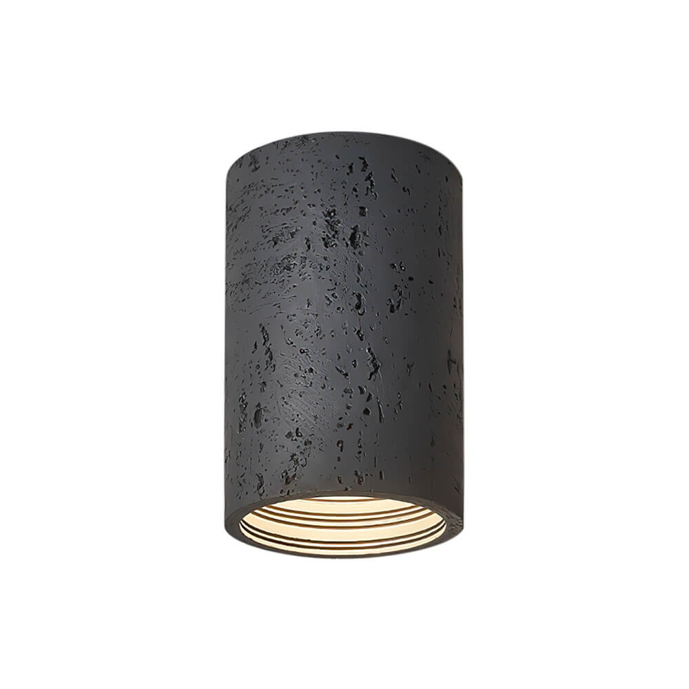 Modern Minimalist Cylindrical Stone LED Flush Mount Ceiling Light - LightfixturesUAE