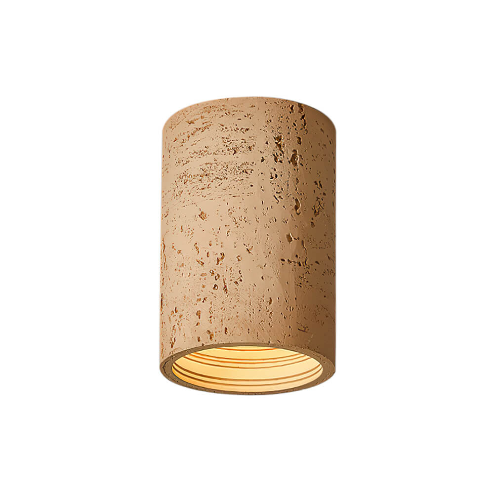 Modern Minimalist Cylindrical Stone LED Flush Mount Ceiling Light - LightfixturesUAE