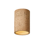 Modern Minimalist Cylindrical Stone LED Flush Mount Ceiling Light - LightfixturesUAE