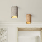 Modern Minimalist Cylindrical Stone LED Flush Mount Ceiling Light - LightfixturesUAE