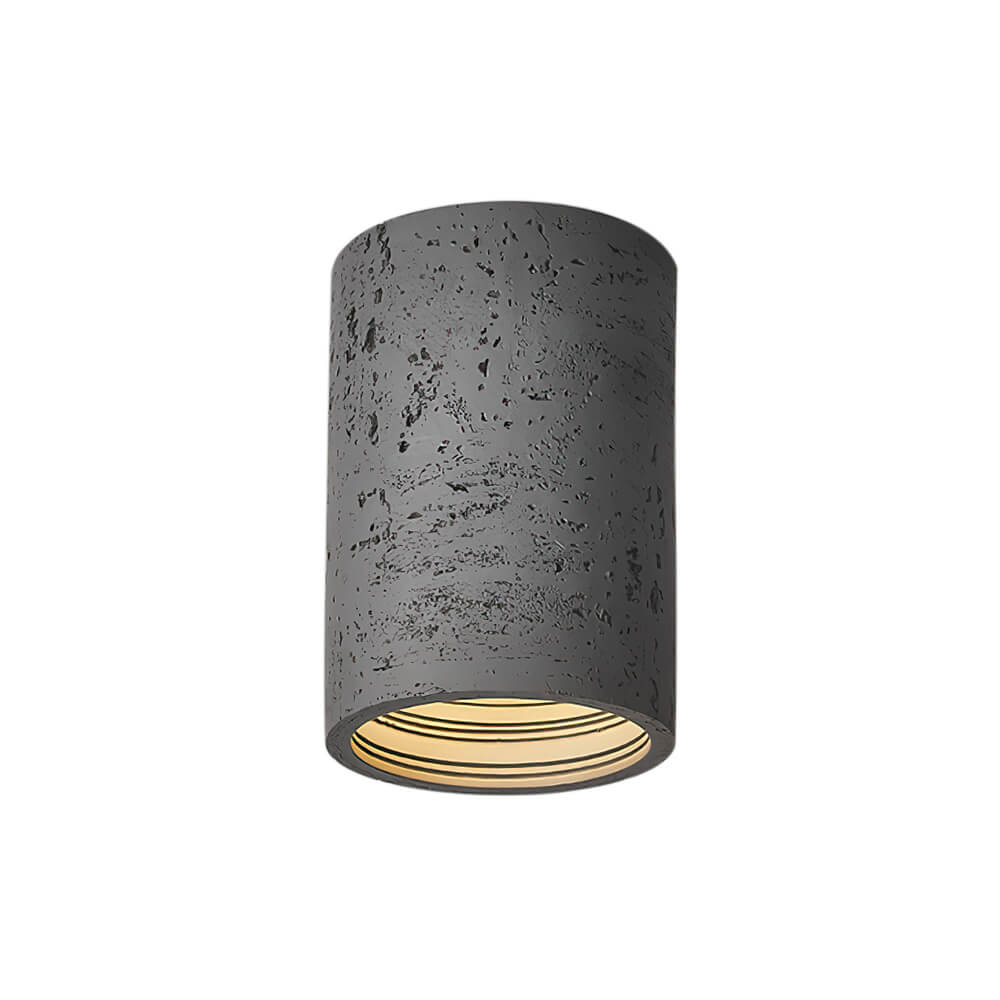 Modern Minimalist Cylindrical Stone LED Flush Mount Ceiling Light - LightfixturesUAE