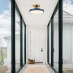 Modern Minimalist Round Drum LED Semi Flush Mount Ceiling Light - LightfixturesUAE