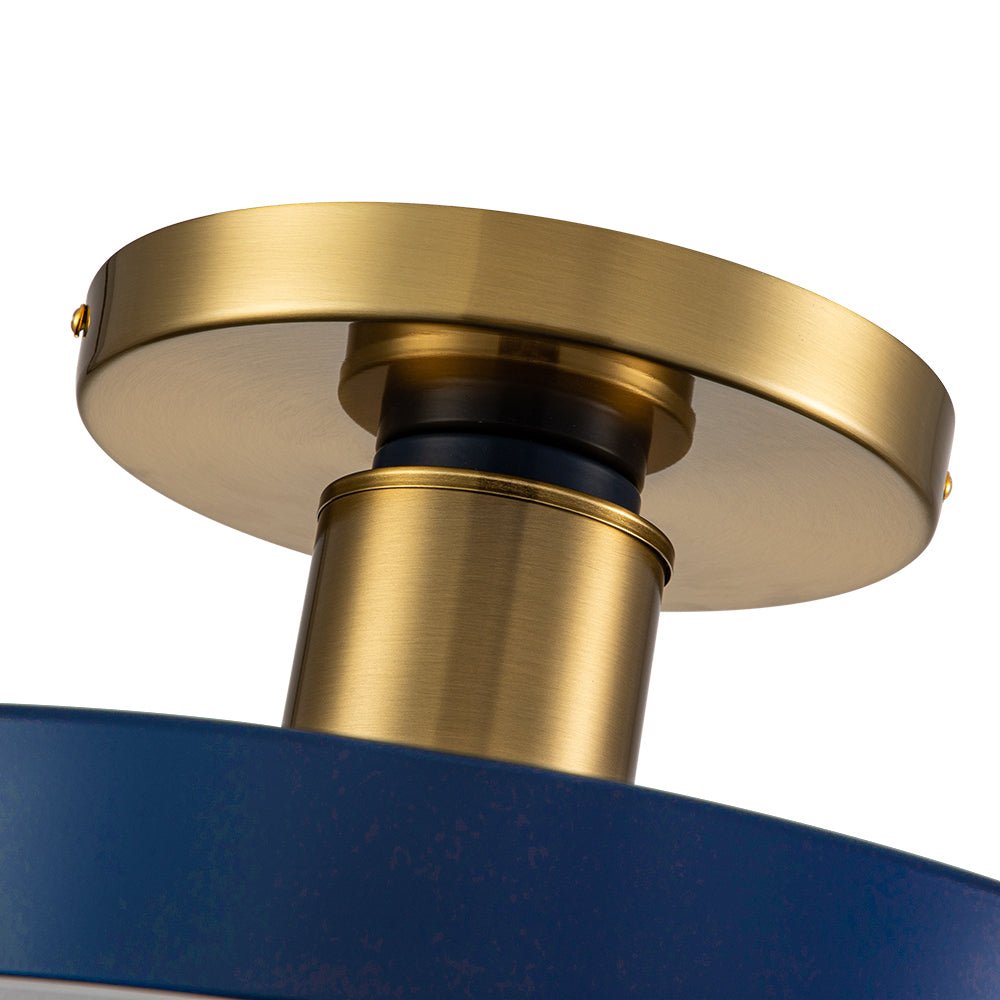 Modern Minimalist Round Drum LED Semi Flush Mount Ceiling Light - LightfixturesUAE