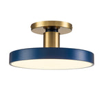 Modern Minimalist Round Drum LED Semi Flush Mount Ceiling Light - LightfixturesUAE