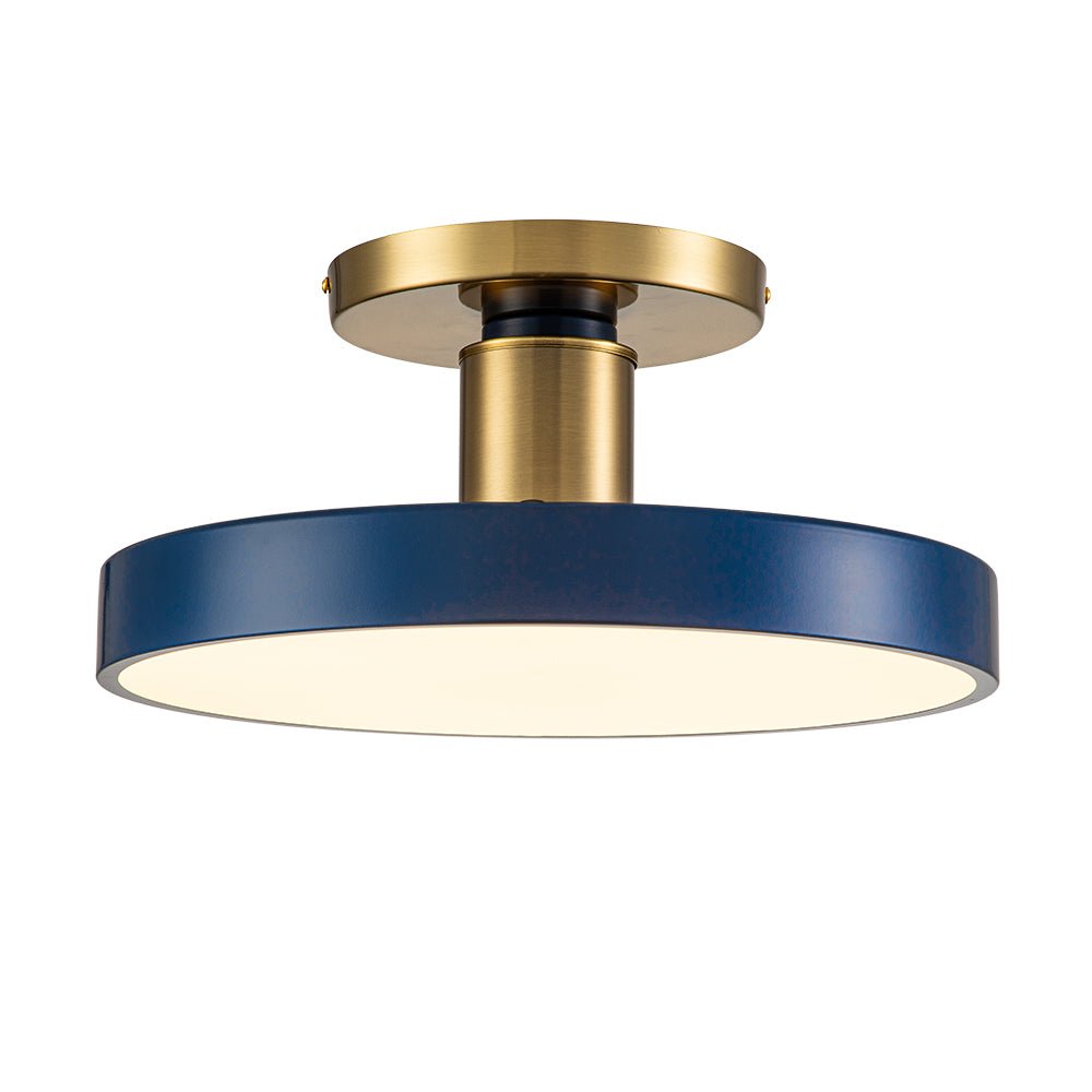 Modern Minimalist Round Drum LED Semi Flush Mount Ceiling Light - LightfixturesUAE