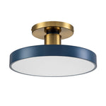 Modern Minimalist Round Drum LED Semi Flush Mount Ceiling Light - LightfixturesUAE