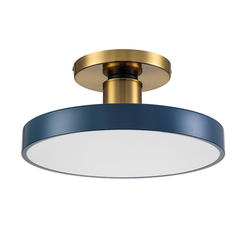 Modern Minimalist Round Drum LED Semi Flush Mount Ceiling Light - LightfixturesUAE