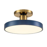 Modern Minimalist Round Drum LED Semi Flush Mount Ceiling Light - LightfixturesUAE