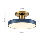 Modern Minimalist Round Drum LED Semi Flush Mount Ceiling Light - LightfixturesUAE