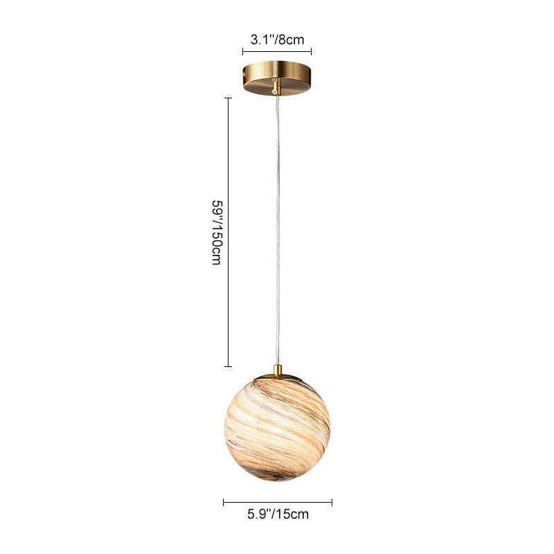 Modern Natural Mood Ball Glass Globe Ceiling Pendant Light - LightfixturesUAE