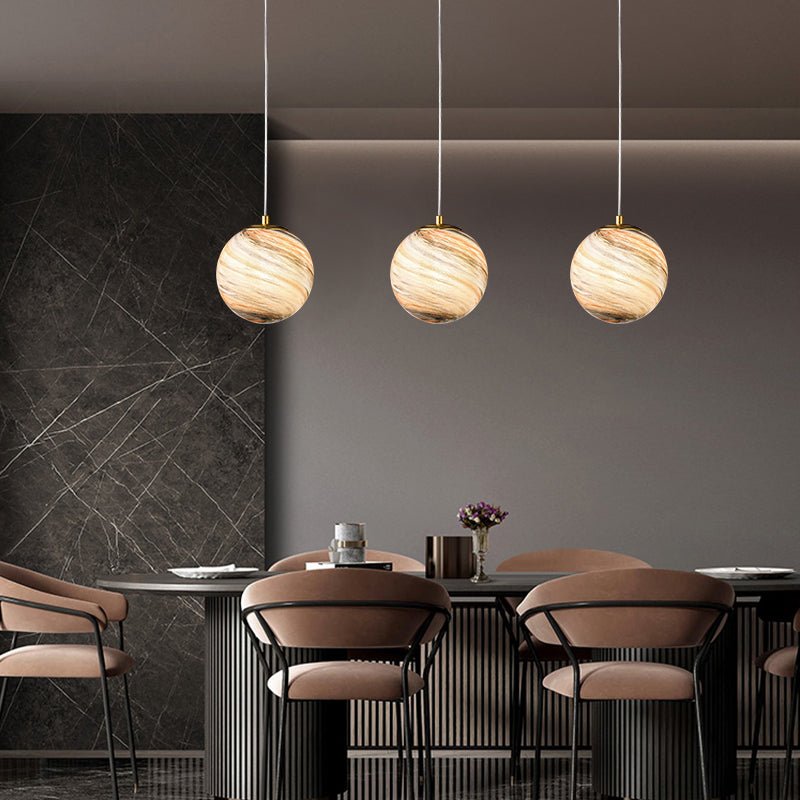 Modern Natural Mood Ball Glass Globe Ceiling Pendant Light - LightfixturesUAE