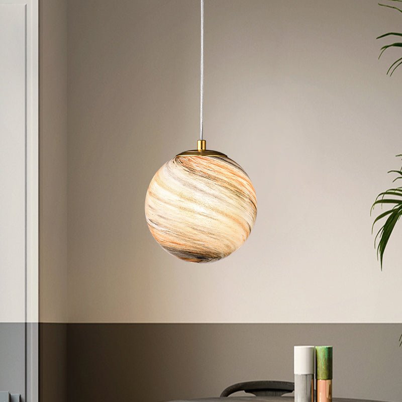 Modern Natural Mood Ball Glass Globe Ceiling Pendant Light - LightfixturesUAE
